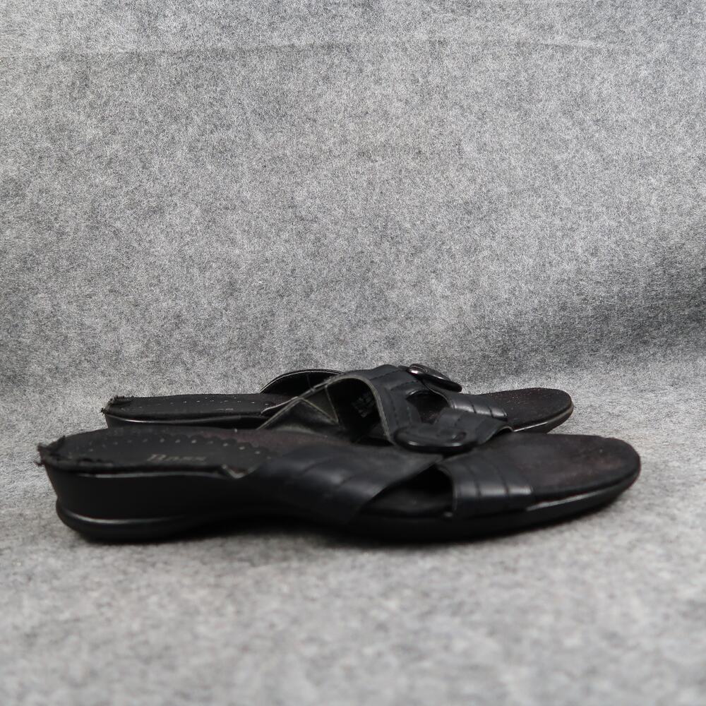 Bass Shoes Womens 8.5 Sandals Slip On Slides Low Heel Casual Black Open Toe Y2k